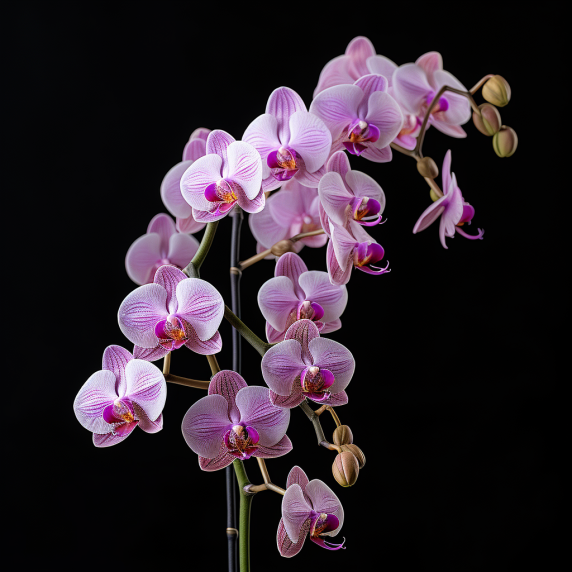 An image of a healthy, recovered Phalaenopsis orchid with beautiful blooming flowers.